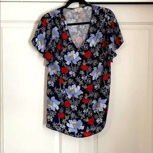 Loft Short Sleeve Floral Top XL